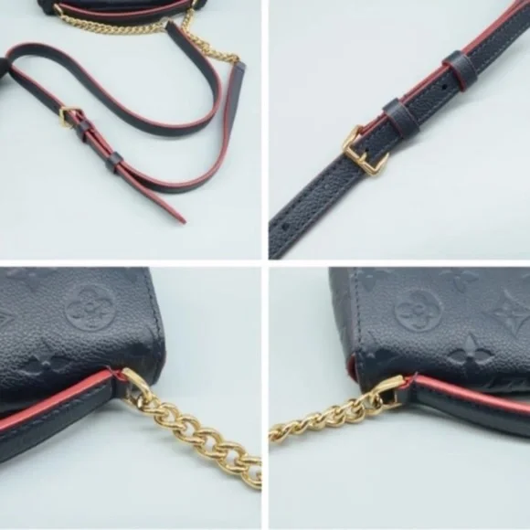 100% Authentic Louis Vuitton Blanche Navy Monogram Empreinte Leather Satchel Bag - Picture 8 of 12